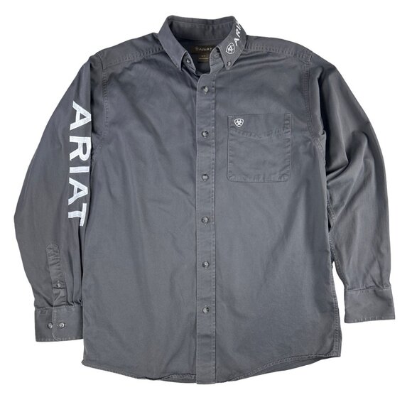 ARIAT Team Logo Twill Fitted Long Sleeve Embroidered Button-Down Shirt - Picture 4 of 14